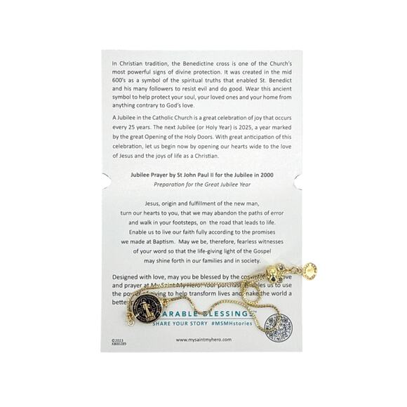 MY SAINT MY HERO Jubilee Benedictine Bracelet in Black & Gold - Picture 10 of 10